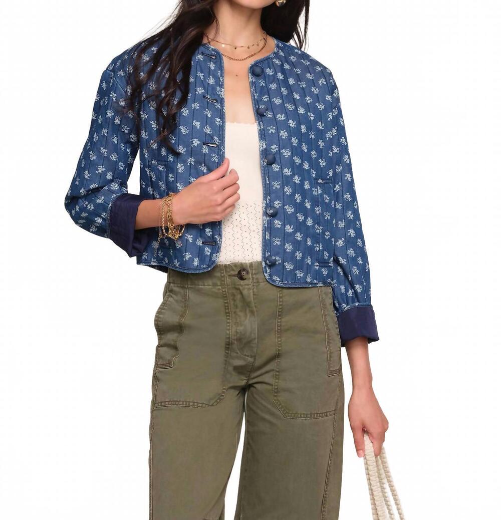 NEW HEARTLOOM sabrina crewneck jacket in ocean